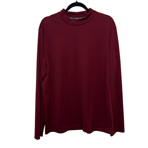 Tek Gear Womens Burgundy Long Sleeve Mock Neck Shirt XL - Picture 1 of 5